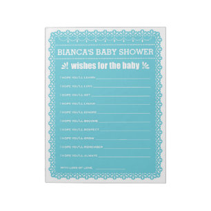 Bloc-note Voeux pour Baby Blue Papel Baby shower Picado