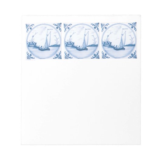 Bloc-note Voilier Delft Bleu Blanc (Devant)