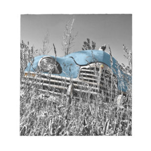 Bloc-note Voiture bleue vintage