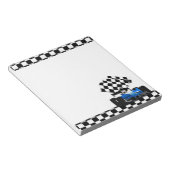 Bloc-note Voiture Blue Race avec drapeau À damiers (Incliné)