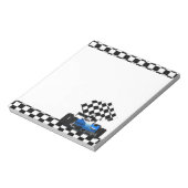 Bloc-note Voiture Blue Race avec drapeau À damiers (Tourné)