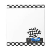 Bloc-note Voiture Blue Race avec drapeau À damiers (Devant)