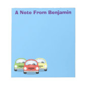 Bloc-note Voitures mignonnes kawaii illustration de dessin a (Devant)