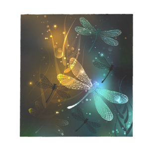 Bloc-note Vol de libellule verte lumineuse