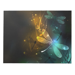 Bloc-note Vol de libellule verte lumineuse