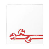 Bloc-note volleyballs rouge blanc nom personnalisé (Devant)