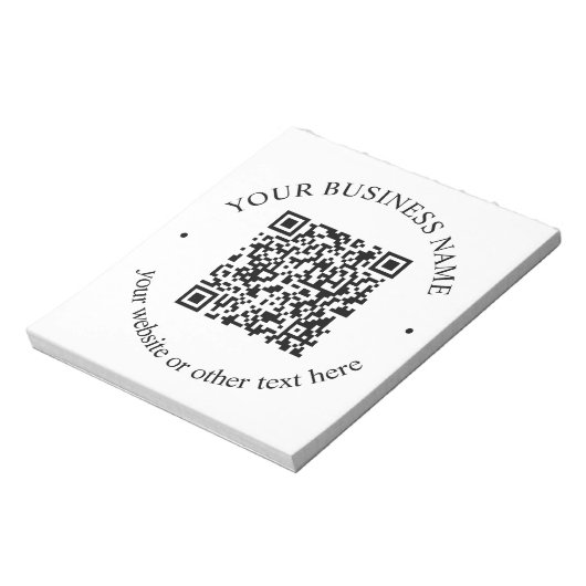 Bloc-note Votre code QR téléchargé avec texte circulaire mod (Tourné)