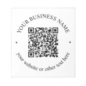 Bloc-note Votre code QR téléchargé avec texte circulaire mod (Devant)