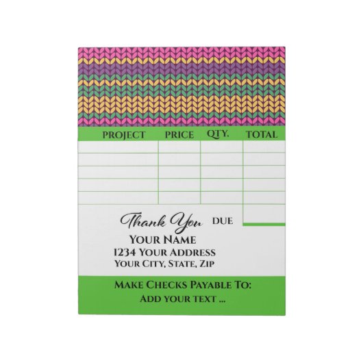 Bloc-note Votre facture (Tourné)