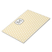 Bloc-note Votre Lettre. Monogramme personnalisé. Polka Beige (Incliné)