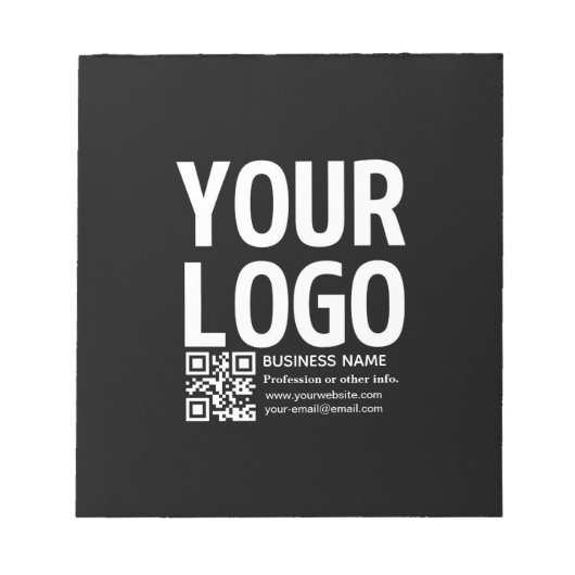 Bloc-note Votre logo avec code QR et texte modifiables (Devant)
