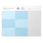 Bloc-note Votre Logo Blue Grey Simple et sans date Planifica (Devant)