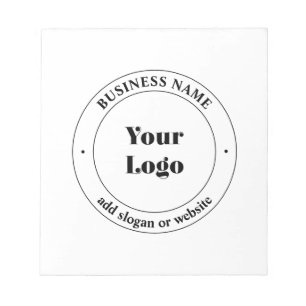 Bloc-note Votre logo d'entreprise et texte promotionnel Bl