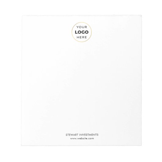 Bloc-note Votre logo entreprise société blanc (Devant)