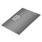 Bloc-note Votre logo et ombre de couleur gris foncé moderne  (Incliné)