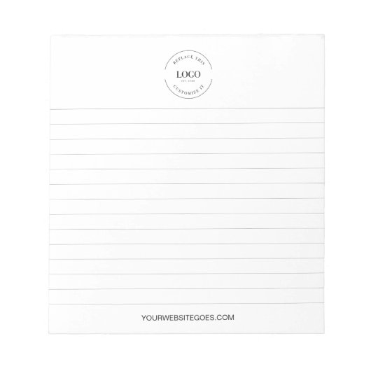 Bloc-note Votre logo et votre site Web alignés Promo d'affai (Devant)