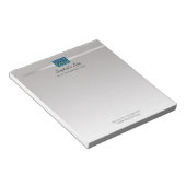 Bloc-note Votre logo, nom commercial et informations Silver  (Incliné)