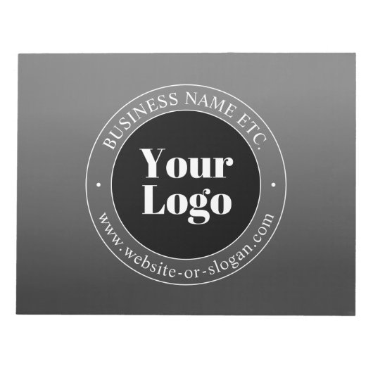Bloc-note Votre logo ou design d'entreprise & texte modifiab (Devant)