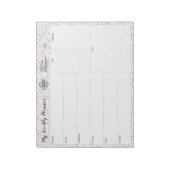 Bloc-note Votre Logo Rose Floral Planner Semaine Non Daté (Tourné)