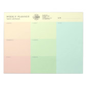 Bloc-note Votre Logo Simple Pastel Undate Weekly Planner (Devant)