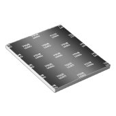 Bloc-note Votre logo simple répétitif | Dégradé noir et gris (Incliné)