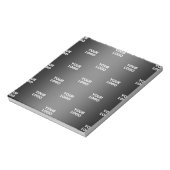 Bloc-note Votre logo simple répétitif | Dégradé noir et gris (Tourné)