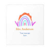 Bloc-note Votre message e ajouter nom de texte rainbow profe (Devant)