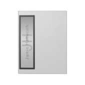Bloc-note Votre nom et votre monogramme | Gris & Faux Silver (Tourné)