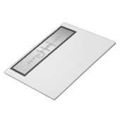 Bloc-note Votre nom et votre monogramme | Gris & Faux Silver (Incliné)