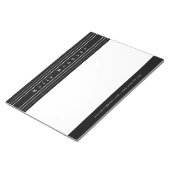 Bloc-note Votre nom & rayures | Noir & Blanc (Incliné)