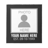 Bloc-note Votre photo ici Nom et âge (Devant)