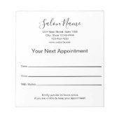 Bloc-note Votre prochain rendez-vous Salon de beauté Noir et (Devant)