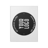 Bloc-note Votre texte et logo téléchargé | Noir et blanc mod (Tourné)