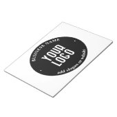Bloc-note Votre texte et logo téléchargé | Noir et blanc mod (Incliné)