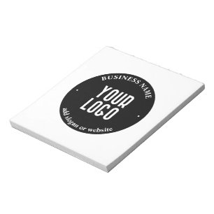 Bloc-note Votre texte et logo téléchargé Noir et blanc mod
