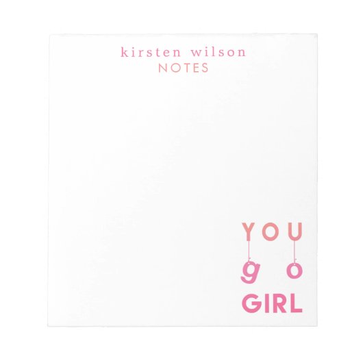 Bloc-note Vous allez fille - Fun motivation citation Bloc-no (Devant)