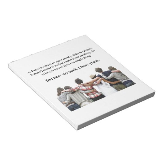 Bloc-note Vous Avez Mon Dos, J'Ai Le Vôtre (Incliné)