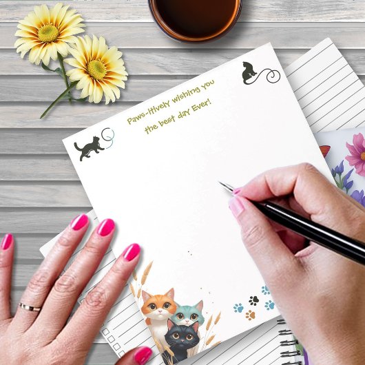 Bloc-note Vous souhaite la meilleure journée qui soit Chat p