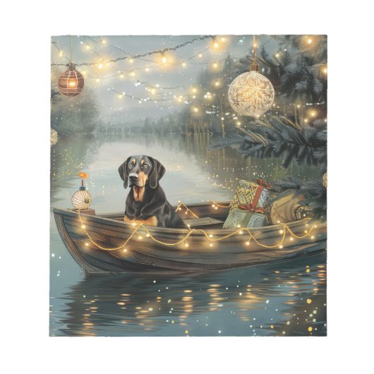 Bloc-note Voyage de fête de Noël du Bluetick Coonhound (Devant)