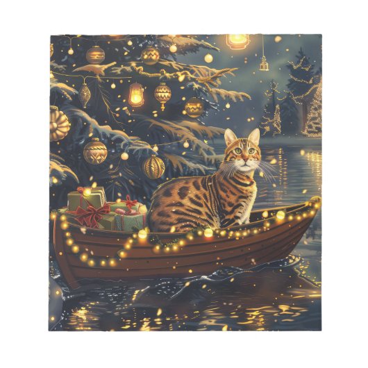 Bloc-note Voyage de fête de Noël du chat du Bengale (Devant)