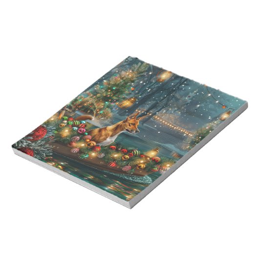 Bloc-note Voyage de Noël de Basenji (Tourné)