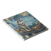 Bloc-note Voyage festif de Noël du Malamute d'Alaska (Incliné)