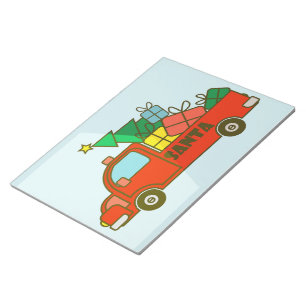 Bloc-note Vue latérale du camion père Noël Joyeux Noël