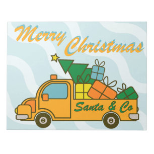 Bloc-note Vue latérale du camion père Noël Joyeux Noël