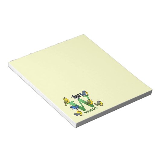 Bloc-note W est pour Paruline (Incliné)