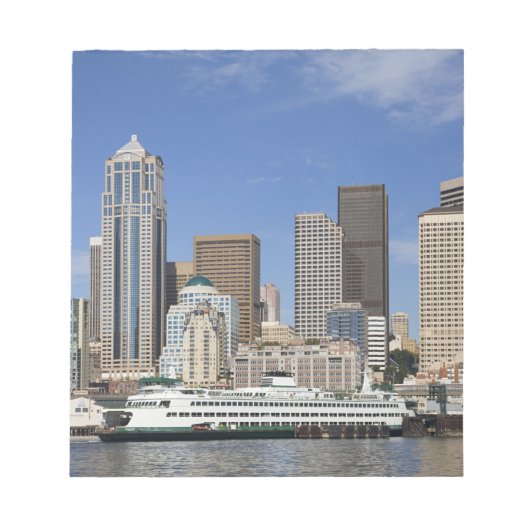 Bloc-note WA, Seattle, ligne d'horizon de Seattle avec batea (Devant)