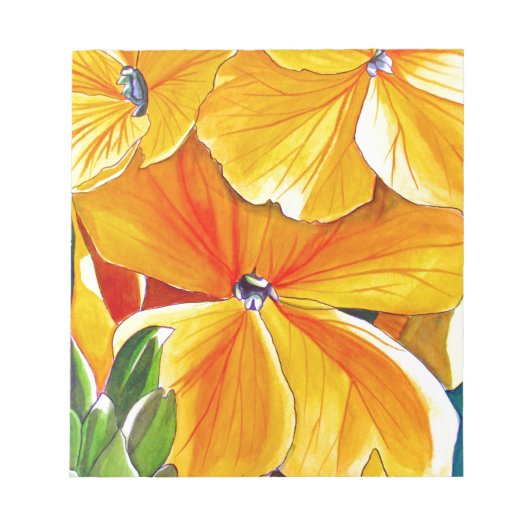 Bloc-note Wallflower originale aquarelle art floral (Devant)