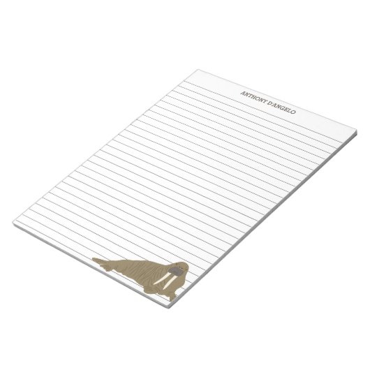 Bloc-note Walrus papier d'écriture linéaire personnalisé (Incliné)