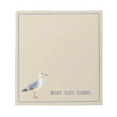 Bloc-note Watercolor Beach Seagull Personalized (Devant)