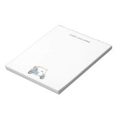 Bloc-note Watercolor Blue Golf cart Personnalisé (Tourné)